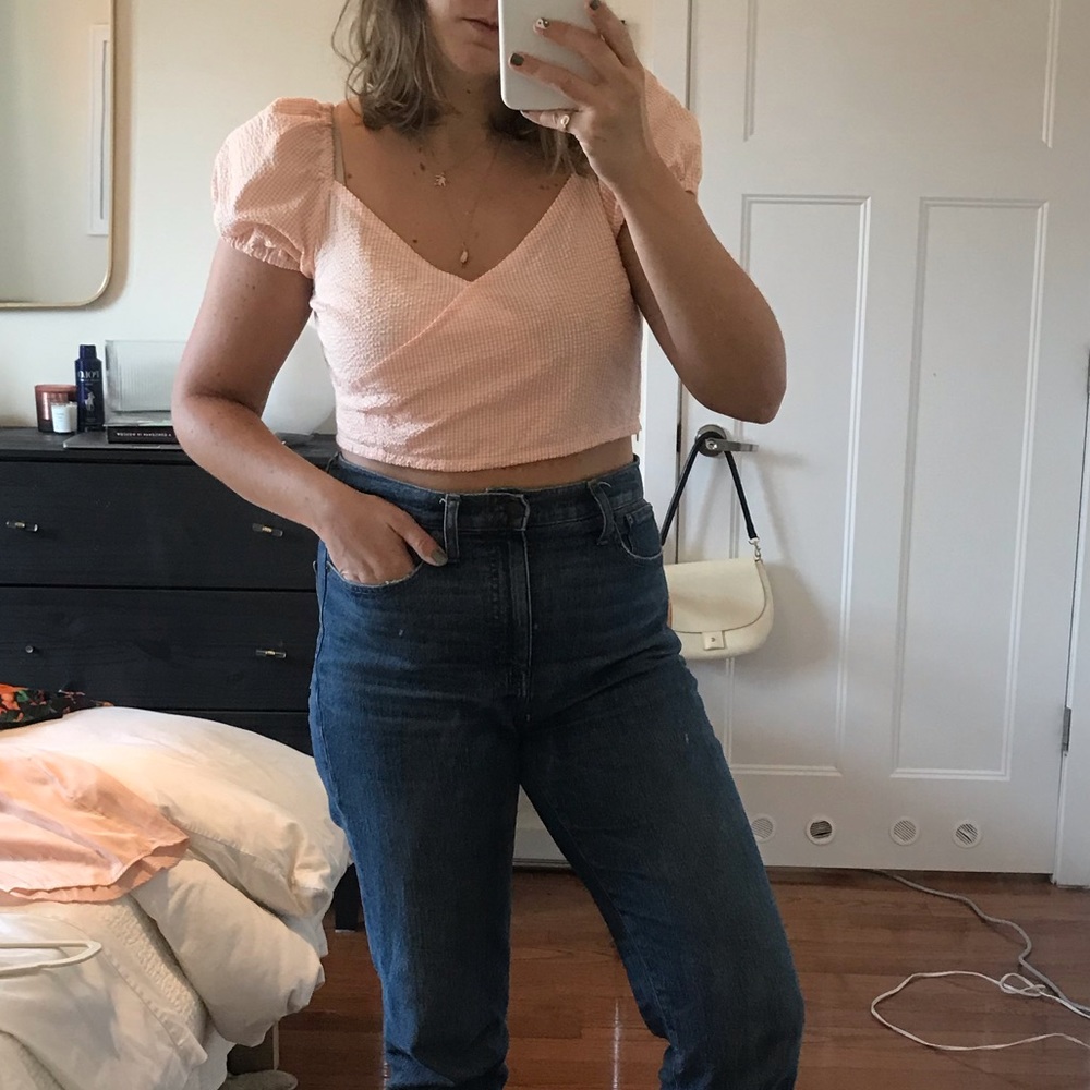 Gingham H&M Wrap Crop Top
